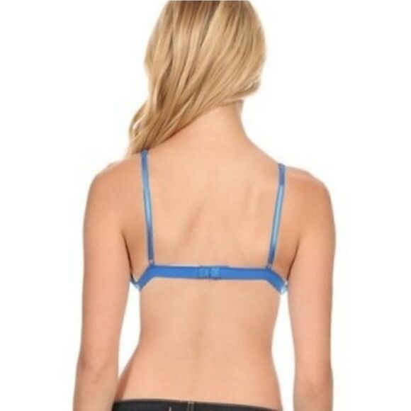 Lace Triangle Bralette Blue - Picture 3 of 5